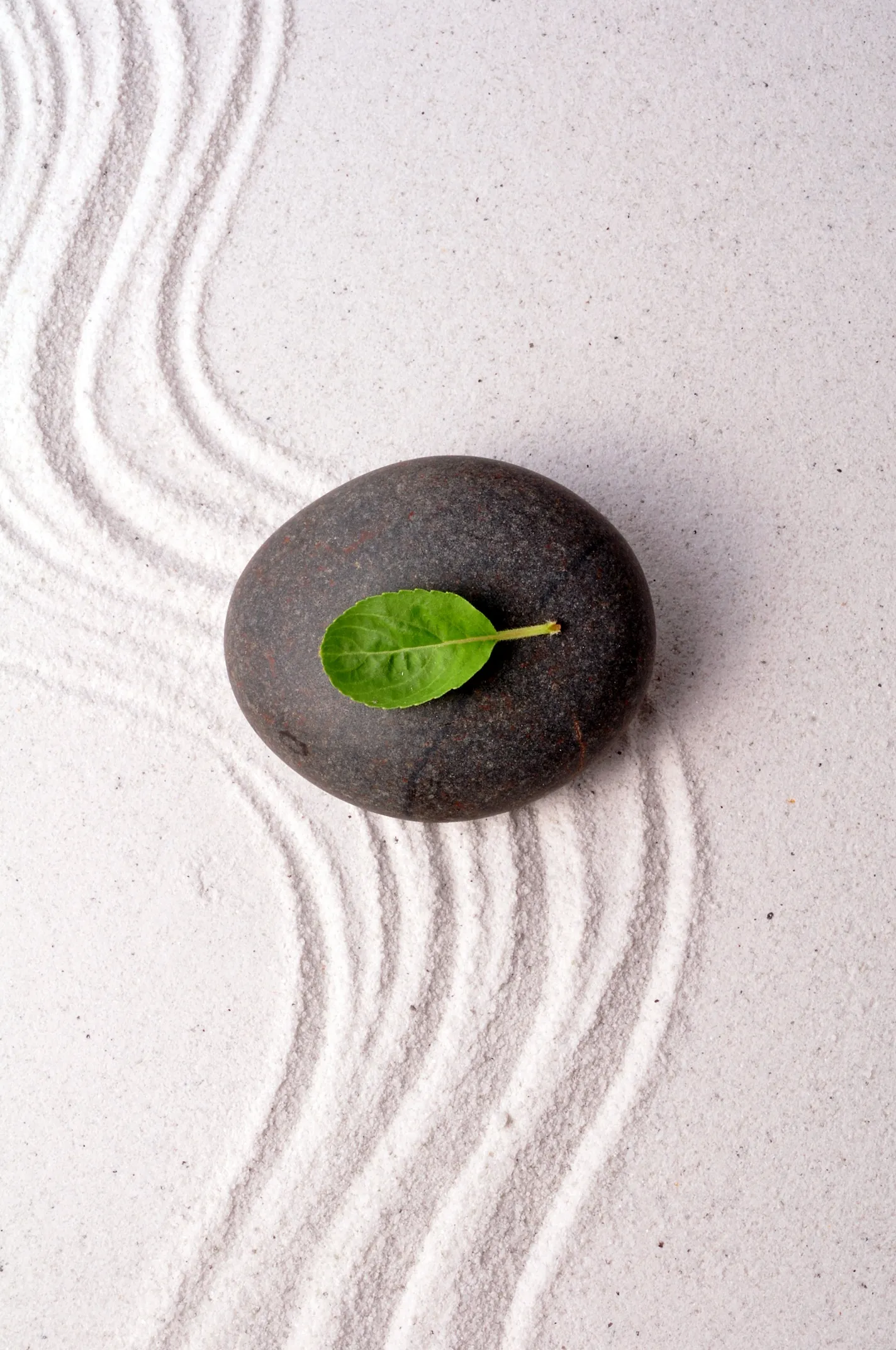 Smooth balanced stones in a calm zen arrangement